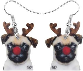 img 4 attached to 🐶 Christmas Chihuahua Acrylic Earrings for Girls - DUOWEI Jewelry