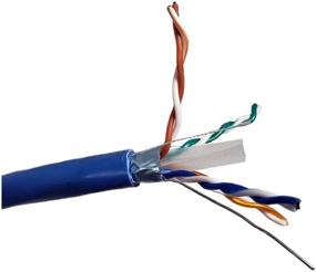 img 4 attached to High-Speed Data Transfer: MICRO CONNECTORS 500ft Solid Shielded (STP) CAT6 Bulk Ethernet Cable - Blue (TR4-560SHBL-500)