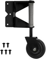 🚪 heavy duty spring loaded swing gate caster for vinyl gates - henson swing gate wheel, 3.9-inch diameter, black логотип