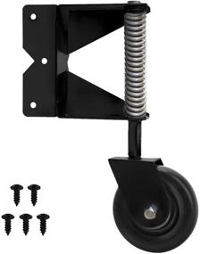 img 4 attached to 🚪 Heavy Duty Spring Loaded Swing Gate Caster for Vinyl Gates - Henson Swing Gate Wheel, 3.9-inch Diameter, Black