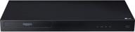 lg 3d uhd blu-ray 4k плеер с пультом дистанционного управления, совместимость с hdr, преобразование dvd, ethernet, hdmi, usb-порт (черный) - без wifi логотип