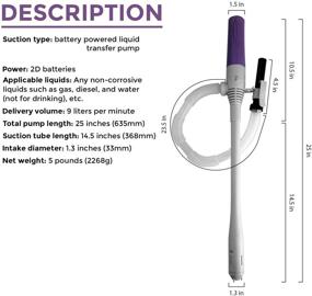 img 2 attached to 🔋 TERAPUMP TRHD03 2D Battery Operated Transfer Pump with Auto-Stop System and Leak Protection - Efficient Liquid, Gas, and Water Transfer