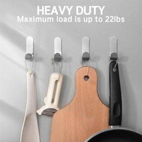 img 3 attached to 🔗 20 Pack Heavy Duty Adhesive Hooks: Stainless Steel Wall Hooks for Hanging Jackets, Kitchenware, and More