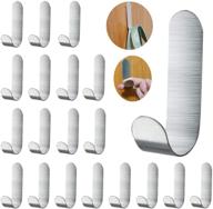 🔗 20 pack heavy duty adhesive hooks: stainless steel wall hooks for hanging jackets, kitchenware, and more logo
