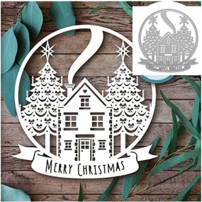 img 4 attached to 🎄 Merry Christmas Metal Ball Die Cuts: Decorative Cutting Dies for DIY Scrapbooking, Album Embossing, and Card Making - House Tree Crystal Ball Decoration Stencils