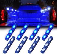 🚛 enhance your truck's interior and exterior with xprite blue led truck bed light kit - 8 pcs logo
