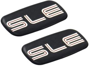 img 4 attached to Pair Set Of 2 SLE Nameplate Emblem 3D Badge Replacement For GMC Chevrolet Sierra Suburban Yukon 1500 2500 3500 (Silver/Black)