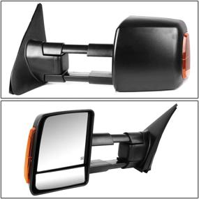 img 3 attached to 🔌 DNA Motoring TWM-038-T888-BK-AM Towing Side Mirrors: Compatible With 07-16 Tundra, Pair of Powered Heated + Turn Signal Light Black Mirrors