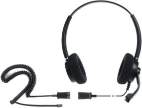 img 2 attached to 🎧 IPD IPH-165 Binaural NC Corded Headset for Call Center, Office, and Landline Phones with U10P Bottom Cable Compatible with Poycom VVX, Avaya, Nortel, Mitel, and Other IP Phones