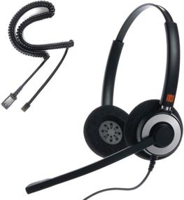 img 4 attached to 🎧 IPD IPH-165 Binaural NC Corded Headset for Call Center, Office, and Landline Phones with U10P Bottom Cable Compatible with Poycom VVX, Avaya, Nortel, Mitel, and Other IP Phones