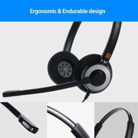 img 1 attached to 🎧 IPD IPH-165 Binaural NC Corded Headset for Call Center, Office, and Landline Phones with U10P Bottom Cable Compatible with Poycom VVX, Avaya, Nortel, Mitel, and Other IP Phones