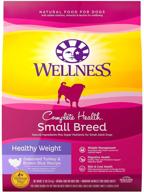 wellness complete health dry dog food for small breed adult dogs - turkey & brown 🐶 rice formula; natural, healthy, and made in the usa with no meat by-products, fillers, or artificial preservatives logo