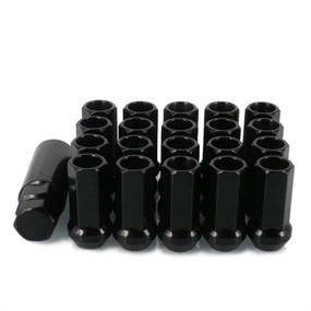 img 4 attached to 🔩 AotoKoop Black Universal Wheel Lug Nuts - Open End (M12 x 1.5)