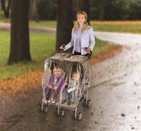 img 2 attached to 🚗 White Jeep Side by Side Stroller Weather Shield - One Size