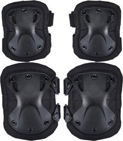 img 3 attached to ActionUnion Tactical Shooting Elbow Pad and Knee Pads Set - Military Army Gear for Protection in CS Paintball, Biking, Skating, and Combat Games