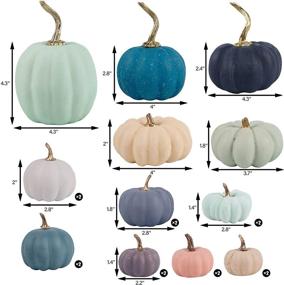 img 3 attached to 🍁 winemana Artificial Pumpkin Set: 19 Foam Pumpkins, 8 Sizes, 12 Colors - Perfect Thanksgiving Decorations for Home, Wedding, Fall Party