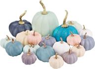 🍁 winemana artificial pumpkin set: 19 foam pumpkins, 8 sizes, 12 colors - perfect thanksgiving decorations for home, wedding, fall party logo