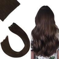 💇 ugeat 22 inch micro bead weft extensions - real human hair dark brown #4 – 50gram logo