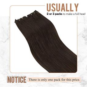 img 1 attached to 💇 Ugeat 22 Inch Micro Bead Weft Extensions - Real Human Hair Dark Brown #4 – 50Gram