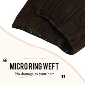 img 2 attached to 💇 Ugeat 22 Inch Micro Bead Weft Extensions - Real Human Hair Dark Brown #4 – 50Gram