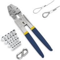 sanuke wire rope crimping tool with 160pcs aluminum ferrule crimps and stainless steel thimbles kit: crimp cable up to 2.2mm (2/32inch) logo