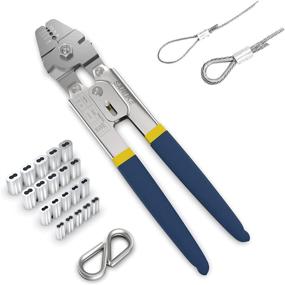 img 4 attached to SANUKE Wire Rope Crimping Tool with 160pcs Aluminum Ferrule Crimps and Stainless Steel Thimbles Kit: Crimp Cable up to 2.2mm (2/32inch)