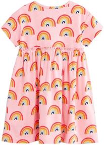 img 2 attached to Bumeex Little Girls Cotton Cartoon Print Skirt Dresses: Cute & Casual Short Sleeve Style