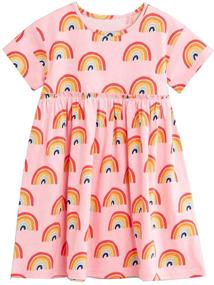 img 3 attached to Bumeex Little Girls Cotton Cartoon Print Skirt Dresses: Cute & Casual Short Sleeve Style