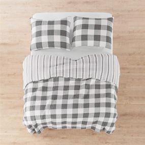 img 1 attached to 🛏️ Levtex Home - Camden Grey and Cream Buffalo Check Full/Queen Quilt Set - Includes Quilt (88 x 92 in.) and 2 Standard Pillow Shams (26 x 20 in.) - Reversible Cotton Pattern