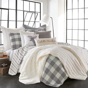 img 3 attached to 🛏️ Levtex Home - Camden Grey and Cream Buffalo Check Full/Queen Quilt Set - Includes Quilt (88 x 92 in.) and 2 Standard Pillow Shams (26 x 20 in.) - Reversible Cotton Pattern