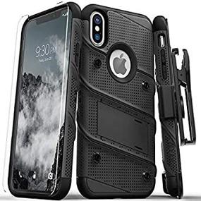 img 3 attached to Zizo Bolt Series with Free iPhone X Screen Protector and Kickstand, 12 ft. Military Grade Drop Tested Holster Belt Clip