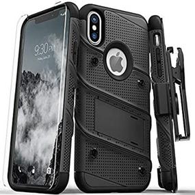 img 4 attached to Zizo Bolt Series with Free iPhone X Screen Protector and Kickstand, 12 ft. Military Grade Drop Tested Holster Belt Clip