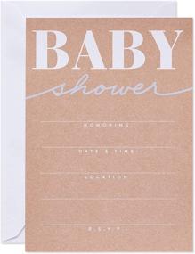 img 4 attached to 💌 Optimized for Search: American Greetings Kraft Baby Shower Invitations (25-Count)