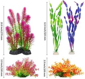 img 1 attached to MyLifeUNIT Pack of 7 Artificial Aquarium Plants for Stunning Tank Decor