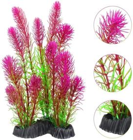 img 3 attached to MyLifeUNIT Pack of 7 Artificial Aquarium Plants for Stunning Tank Decor