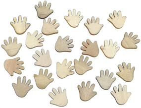 img 1 attached to 100pcs Hand Shape Wood Veneer Cutouts for DIY Patchwork Crafts - Kinteshun Unfinished Natural Wood Decoration Slices