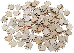 img 4 attached to 100pcs Hand Shape Wood Veneer Cutouts for DIY Patchwork Crafts - Kinteshun Unfinished Natural Wood Decoration Slices