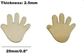 img 3 attached to 100pcs Hand Shape Wood Veneer Cutouts for DIY Patchwork Crafts - Kinteshun Unfinished Natural Wood Decoration Slices