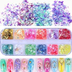 img 2 attached to ✨ Epoxy Resin Nail Art Set-A: Sparkling Holographic Silver Butterfly Glitter, Round Glitter Sequins, Nail Rhinestone Metal Charms, and Tweezers - Acrylic Nail Accessories (8 Pack)
