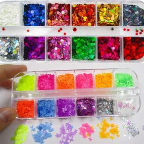 img 1 attached to ✨ Epoxy Resin Nail Art Set-A: Sparkling Holographic Silver Butterfly Glitter, Round Glitter Sequins, Nail Rhinestone Metal Charms, and Tweezers - Acrylic Nail Accessories (8 Pack)