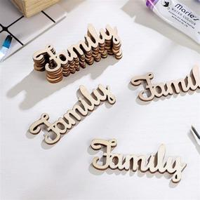 img 2 attached to 🎄 Rustic Wood Family Word Ornaments: 10pcs Unfinished DIY Crafts for Christmas Tree, Home & Wedding Decorations