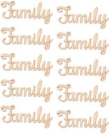 🎄 rustic wood family word ornaments: 10pcs unfinished diy crafts for christmas tree, home & wedding decorations logo