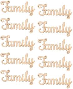 img 4 attached to 🎄 Rustic Wood Family Word Ornaments: 10pcs Unfinished DIY Crafts for Christmas Tree, Home & Wedding Decorations