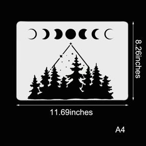 img 3 attached to 10 Packs Moon Starts Art Stencils - Night Sky Animal Elk Forest Patterns for Journaling, Scrapbooking, DIY Home Decor Craft - A4 Reusable Mylar Hollow Template