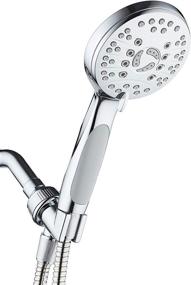 img 1 attached to 🚿 Chrome Shower Arm Holder with Swivel Ball - Adjustable Mount Bracket for Handheld Shower Head, 1/2-Inch Adapter, Color1