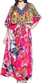 img 1 attached to LEELA Womens Caftan Swimsuit Multi_V558 Women's Clothing for Swimsuits & Cover Ups