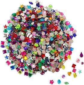 img 4 attached to 💎 FADIKX 1200 Pcs Acrylic Flatback Rhinestones, Assorted Shape Gems for DIY Craft Jewels, Gemstone Wedding Birthday Decoration Kit (6-13mm)