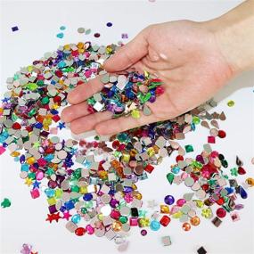 img 1 attached to 💎 FADIKX 1200 Pcs Acrylic Flatback Rhinestones, Assorted Shape Gems for DIY Craft Jewels, Gemstone Wedding Birthday Decoration Kit (6-13mm)