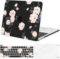 🖥️ mosiso macbook pro 13 inch case - 2016-2020 release a2338 m1 a2289 a2251 a2159 a1989 a1706 a1708, black camellia hard shell case + keyboard cover skin + screen protector, made of plastic logo