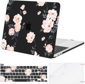 img 4 attached to 🖥️ MOSISO MacBook Pro 13 inch Case - 2016-2020 Release A2338 M1 A2289 A2251 A2159 A1989 A1706 A1708, Black Camellia Hard Shell Case + Keyboard Cover Skin + Screen Protector, made of Plastic